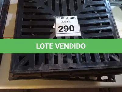 LOTE 290 - 05 TAMPAS PARA RALOS. (NO ESTADO) ATENÇÃO! FAZER A VISITAÇÃO ANTES DE ARREMATAR, NÃO SABEMOS SE FUNCIONA. LEILÃO NÃO TEM GARANTIA E NEM DEVOLUÇÃO, SUJEITO A POSSÍVEIS AVARIAS VISÍVEIS/OCULTAS E/OU AUSÊNCIA DE COMPONENTES.