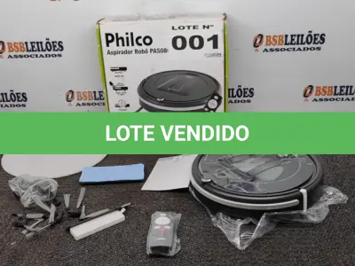 LOTE 001 - 01 - ASPIRADOR ROBÔ PHILCO PAS08C BIVOLT (NO ESTADO, NÃO SABEMOS SE FUNCIONA. LEILÃO NÃO TEM GARANTIA E NEM DEVOLUÇÃO, SUJEITO A POSSÍVEIS AVARIAS VISÍVEIS/OCULTAS E/OU AUSÊNCIA DE COMPONENTES)