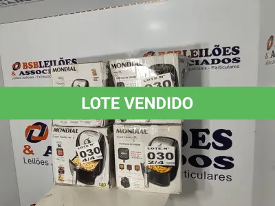 LOTE 030 - 04 - FRITADEIRAS SEM ÓLEO AIR FRYER 5LITROS, MONDIAL 110V (NO ESTADO, NÃO SABEMOS SE FUNCIONA. LEILÃO NÃO TEM GARANTIA E NEM DEVOLUÇÃO, SUJEITO A POSSÍVEIS AVARIAS VISÍVEIS/OCULTAS E/OU AUSÊNCIA DE COMPONENTES)