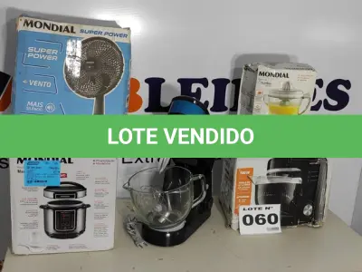 LOTE 060 - 05 – ELETRODOMÉSTICOS 110V DIVERSOS (NO ESTADO, NÃO SABEMOS SE FUNCIONA. LEILÃO NÃO TEM GARANTIA E NEM DEVOLUÇÃO, SUJEITO A POSSÍVEIS AVARIAS VISÍVEIS/OCULTAS E/OU AUSÊNCIA DE COMPONENTES)