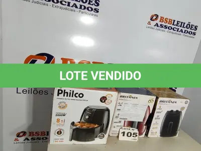 LOTE 105 - 03 - FRITADEIRAS SEM ÓLEO AIR FRYER 110V (NO ESTADO, NÃO SABEMOS SE FUNCIONA. LEILÃO NÃO TEM GARANTIA E NEM DEVOLUÇÃO, SUJEITO A POSSÍVEIS AVARIAS VISÍVEIS/OCULTAS E/OU AUSÊNCIA DE COMPONENTES)