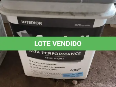 LOTE 137 - 01 BALDE DE TINTA ACRÍLICA SUVINIL FOSCO BRANCO 18L. (NOVO) (NO ESTADO, NÃO SABEMOS SE FUNCIONA. LEILÃO NÃO TEM GARANTIA E NEM DEVOLUÇÃO).