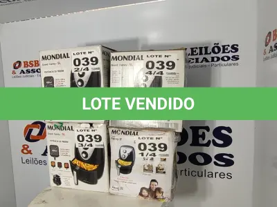 LOTE 039 - 04 - FRITADEIRAS SEM ÓLEO AIR FRYER 5LITROS, MONDIAL 110V (NO ESTADO, NÃO SABEMOS SE FUNCIONA. LEILÃO NÃO TEM GARANTIA E NEM DEVOLUÇÃO, SUJEITO A POSSÍVEIS AVARIAS VISÍVEIS/OCULTAS E/OU AUSÊNCIA DE COMPONENTES)