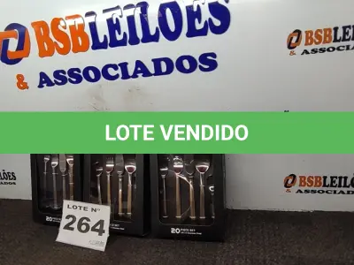 LOTE 264 - 03 - KITS JOGO TALHERES LINHA SANKIT 20 PEÇAS PRATA - PREMIUM (NO ESTADO, NÃO SABEMOS SE FUNCIONA. LEILÃO NÃO TEM GARANTIA E NEM DEVOLUÇÃO, SUJEITO A POSSÍVEIS AVARIAS VISÍVEIS/OCULTAS E/OU AUSÊNCIA DE COMPONENTES)