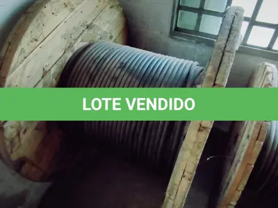 LOTE 107 - 01 CARRETEL COM CABO 150MM NA COR PRETA (1KV) COM 108 METROS (NO ESTADO) ATENÇÃO! FAZER A VISITAÇÃO ANTES DE ARREMATAR, NÃO SABEMOS SE FUNCIONA. LEILÃO NÃO TEM GARANTIA E NEM DEVOLUÇÃO, SUJEITO A POSSÍVEIS AVARIAS VISÍVEIS/OCULTAS E/OU AUSÊNCIA DE COMPONENTES.
