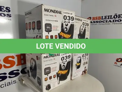 LOTE 039 - 04 - FRITADEIRAS SEM ÓLEO AIR FRYER 5LITROS, MONDIAL 110V (NO ESTADO, NÃO SABEMOS SE FUNCIONA. LEILÃO NÃO TEM GARANTIA E NEM DEVOLUÇÃO, SUJEITO A POSSÍVEIS AVARIAS VISÍVEIS/OCULTAS E/OU AUSÊNCIA DE COMPONENTES)