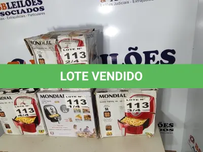 LOTE 113 - 04 - FRITADEIRAS SEM ÓLEO AIR FRYER 5LITROS, MONDIAL 110V (NO ESTADO, NÃO SABEMOS SE FUNCIONA. LEILÃO NÃO TEM GARANTIA E NEM DEVOLUÇÃO, SUJEITO A POSSÍVEIS AVARIAS VISÍVEIS/OCULTAS E/OU AUSÊNCIA DE COMPONENTES)