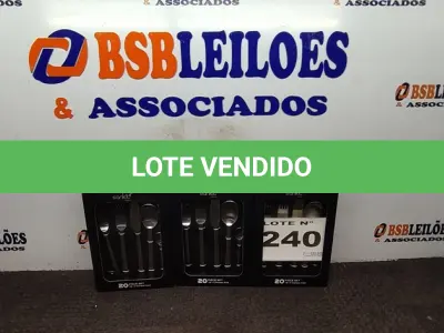LOTE 240 - 03 - KITS JOGO TALHERES LINHA SANKIT 20 PEÇAS PRATA - PREMIUM (NO ESTADO, NÃO SABEMOS SE FUNCIONA. LEILÃO NÃO TEM GARANTIA E NEM DEVOLUÇÃO, SUJEITO A POSSÍVEIS AVARIAS VISÍVEIS/OCULTAS E/OU AUSÊNCIA DE COMPONENTES)
