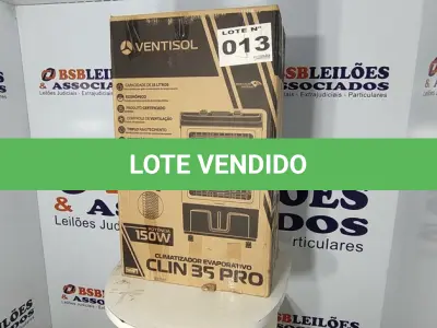 LOTE 013 - 01 - CLIMATIZADOR 35 LITROS 150W CLIN 35 PRO VENTISOL 127V (NO ESTADO, NÃO SABEMOS SE FUNCIONA. LEILÃO NÃO TEM GARANTIA E NEM DEVOLUÇÃO, SUJEITO A POSSÍVEIS AVARIAS VISÍVEIS/OCULTAS E/OU AUSÊNCIA DE COMPONENTES)