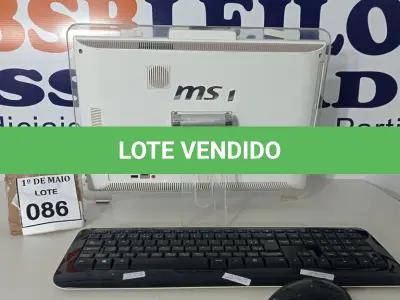 LOTE 086 - 01 PC ALL IN ONE MSI COM TECLADO E MOUSE. (NO ESTADO) ATENÇÃO! FAZER A VISITAÇÃO ANTES DE ARREMATAR, NÃO SABEMOS SE FUNCIONA. LEILÃO NÃO TEM GARANTIA E NEM DEVOLUÇÃO, SUJEITO A POSSÍVEIS AVARIAS VISÍVEIS/OCULTAS E/OU AUSÊNCIA DE COMPONENTES.