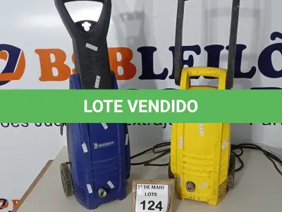 LOTE 124 - 02 LAVADORAS DE ALTA PRESSÃO COM AVARIAS. (NO ESTADO) ATENÇÃO! FAZER A VISITAÇÃO ANTES DE ARREMATAR, NÃO SABEMOS SE FUNCIONA. LEILÃO NÃO TEM GARANTIA E NEM DEVOLUÇÃO, SUJEITO A POSSÍVEIS AVARIAS VISÍVEIS/OCULTAS E/OU AUSÊNCIA DE COMPONENTES.