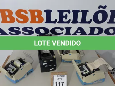 LOTE 117 - 04 IMPRESSORAS DE CUPOM MARCAS E MODELOS DIVERSOS. (NO ESTADO) ATENÇÃO! FAZER A VISITAÇÃO ANTES DE ARREMATAR, NÃO SABEMOS SE FUNCIONA. LEILÃO NÃO TEM GARANTIA E NEM DEVOLUÇÃO, SUJEITO A POSSÍVEIS AVARIAS VISÍVEIS/OCULTAS E/OU AUSÊNCIA DE COMPONENTES.