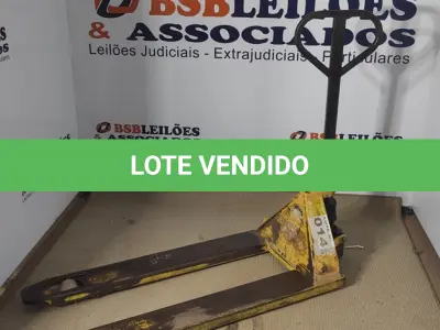 LOTE 014 - 01 - PALETEIRA HIDRÁULICA MANUAL (NO ESTADO, NÃO SABEMOS SE FUNCIONA. LEILÃO NÃO TEM GARANTIA E NEM DEVOLUÇÃO, SUJEITO A POSSÍVEIS AVARIAS VISÍVEIS/OCULTAS E/OU AUSÊNCIA DE COMPONENTES)
