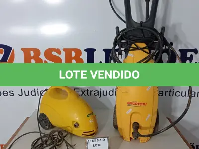 LOTE 091 - 02 LAVADORAS DE ALTA PRESSÃO, SENDO 01 INCOMPLETA. (NO ESTADO) ATENÇÃO! FAZER A VISITAÇÃO ANTES DE ARREMATAR, NÃO SABEMOS SE FUNCIONA. LEILÃO NÃO TEM GARANTIA E NEM DEVOLUÇÃO, SUJEITO A POSSÍVEIS AVARIAS VISÍVEIS/OCULTAS E/OU AUSÊNCIA DE COMPONENTES.