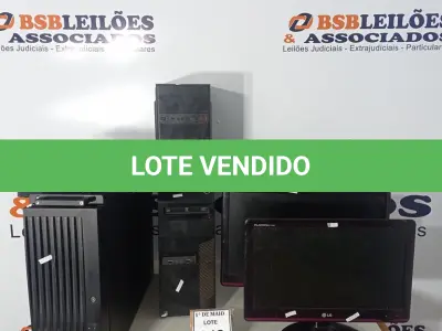 LOTE 048 - 01 SUCATA DE SERVIDOR, 02 CPUS, 03 MONITORES MARCAS E MODELOS DIVERSOS E 04 TECLADOS. (NO ESTADO) ATENÇÃO! FAZER A VISITAÇÃO ANTES DE ARREMATAR, NÃO SABEMOS SE FUNCIONA. LEILÃO NÃO TEM GARANTIA E NEM DEVOLUÇÃO, SUJEITO A POSSÍVEIS AVARIAS VISÍVEIS/OCULTAS E/OU AUSÊNCIA DE COMPONENTES.