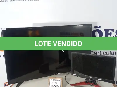 LOTE 102 - 01 TV 40’’ SAMSUNG E 01 MONITOR MARCA AOC COM AVARIAS. (NO ESTADO) ATENÇÃO! FAZER A VISITAÇÃO ANTES DE ARREMATAR, NÃO SABEMOS SE FUNCIONA. LEILÃO NÃO TEM GARANTIA E NEM DEVOLUÇÃO, SUJEITO A POSSÍVEIS AVARIAS VISÍVEIS/OCULTAS E/OU AUSÊNCIA DE COMPONENTES.