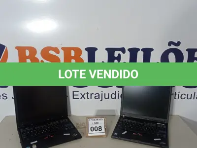 LOTE 008 - 02 NOTEBOOKS MARCA IBM SEM CARREGADOR COM AVARIAS. (NO ESTADO) ATENÇÃO! FAZER A VISITAÇÃO ANTES DE ARREMATAR, NÃO SABEMOS SE FUNCIONA. LEILÃO NÃO TEM GARANTIA E NEM DEVOLUÇÃO, SUJEITO A POSSÍVEIS AVARIAS VISÍVEIS/OCULTAS E/OU AUSÊNCIA DE COMPONENTES.