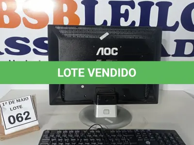LOTE 062 - 01 MONITOR AOC. (NO ESTADO) ATENÇÃO! FAZER A VISITAÇÃO ANTES DE ARREMATAR, NÃO SABEMOS SE FUNCIONA. LEILÃO NÃO TEM GARANTIA E NEM DEVOLUÇÃO, SUJEITO A POSSÍVEIS AVARIAS VISÍVEIS/OCULTAS E/OU AUSÊNCIA DE COMPONENTES.