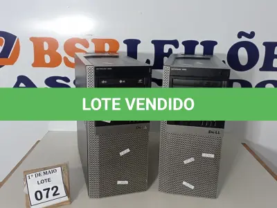 LOTE 072 - 02 SERVIDORES MARCA DELL. (NO ESTADO) ATENÇÃO! FAZER A VISITAÇÃO ANTES DE ARREMATAR, NÃO SABEMOS SE FUNCIONA. LEILÃO NÃO TEM GARANTIA E NEM DEVOLUÇÃO, SUJEITO A POSSÍVEIS AVARIAS VISÍVEIS/OCULTAS E/OU AUSÊNCIA DE COMPONENTES.