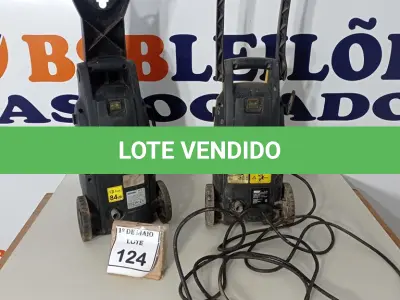 LOTE 124 - 02 LAVADORAS DE ALTA PRESSÃO COM AVARIAS. (NO ESTADO) ATENÇÃO! FAZER A VISITAÇÃO ANTES DE ARREMATAR, NÃO SABEMOS SE FUNCIONA. LEILÃO NÃO TEM GARANTIA E NEM DEVOLUÇÃO, SUJEITO A POSSÍVEIS AVARIAS VISÍVEIS/OCULTAS E/OU AUSÊNCIA DE COMPONENTES.