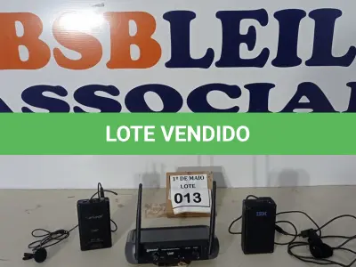 LOTE 013 - 01 RECEIVER PARA MICROFONE, 01 ADAPTADOR IBM E 01 MICROFONE SEM FIO.   (NO ESTADO) ATENÇÃO! FAZER A VISITAÇÃO ANTES DE ARREMATAR, NÃO SABEMOS SE FUNCIONA. LEILÃO NÃO TEM GARANTIA E NEM DEVOLUÇÃO, SUJEITO A POSSÍVEIS AVARIAS VISÍVEIS/OCULTAS E/OU AUSÊNCIA DE COMPONENTES.