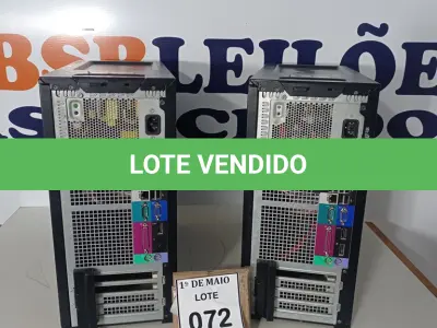 LOTE 072 - 02 SERVIDORES MARCA DELL. (NO ESTADO) ATENÇÃO! FAZER A VISITAÇÃO ANTES DE ARREMATAR, NÃO SABEMOS SE FUNCIONA. LEILÃO NÃO TEM GARANTIA E NEM DEVOLUÇÃO, SUJEITO A POSSÍVEIS AVARIAS VISÍVEIS/OCULTAS E/OU AUSÊNCIA DE COMPONENTES.