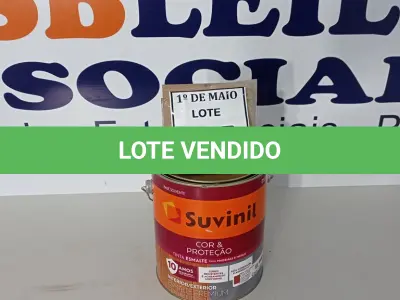 LOTE 065 - 01 LATA DE TINTA ESMALTE PARA MADEIRA E METAIS SUVINIL BRIL COLORADO 3,6L. (NO ESTADO) ATENÇÃO! FAZER A VISITAÇÃO ANTES DE ARREMATAR, NÃO SABEMOS SE FUNCIONA. LEILÃO NÃO TEM GARANTIA E NEM DEVOLUÇÃO, SUJEITO A POSSÍVEIS AVARIAS VISÍVEIS/OCULTAS E/OU AUSÊNCIA DE COMPONENTES.