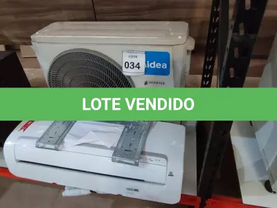 LOTE 034 - 01 AIR CONDITIONER MIDEA INVERTE COM CONTROLE. (NO ESTADO EM QUE SE ENCONTRA. SUJEITO A AVARIAS OCULTAS/VISÍVEIS.)  BF8534S