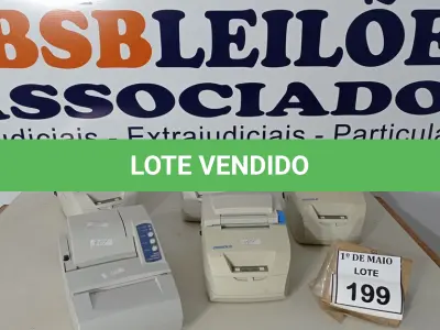 LOTE 199 - 05 IMPRESSORAS PARA CUPOM, SENDO 04 MARCA DIEBOLD. (NO ESTADO) ATENÇÃO! FAZER A VISITAÇÃO ANTES DE ARREMATAR, NÃO SABEMOS SE FUNCIONA. LEILÃO NÃO TEM GARANTIA E NEM DEVOLUÇÃO, SUJEITO A POSSÍVEIS AVARIAS VISÍVEIS/OCULTAS E/OU AUSÊNCIA DE COMPONENTES.