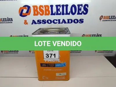 LOTE 371 - 01 LATA DE TINTA PARA INTERIOR/EXTERIOR BASE C LIMPA FÁCIL IQUINE 16/ 18L. (NOVO) (NO ESTADO) ATENÇÃO! FAZER A VISITAÇÃO ANTES DE ARREMATAR, NÃO SABEMOS SE FUNCIONA. LEILÃO NÃO TEM GARANTIA E NEM DEVOLUÇÃO, SUJEITO A POSSÍVEIS AVARIAS VISÍVEIS/OCULTAS E/OU AUSÊNCIA DE COMPONENTES.