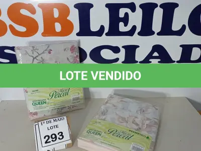 LOTE 293 - 02 JOGOS DE CAMA QUEEN MICRO PERCAL LENÇOL COM ELÁSTICO 1,58M X 1,98M X0,45M DE ALTURA E 02 FRONHAS 0,50M X 0,70M.  (NO ESTADO) ATENÇÃO! FAZER A VISITAÇÃO ANTES DE ARREMATAR, NÃO SABEMOS SE FUNCIONA. LEILÃO NÃO TEM GARANTIA E NEM DEVOLUÇÃO, SUJEITO A POSSÍVEIS AVARIAS VISÍVEIS/OCULTAS E/OU AUSÊNCIA DE COMPONENTES.