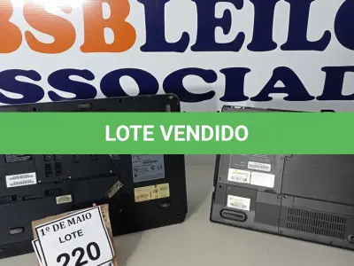 LOTE 220 - 02 NOTEBOOKS COM AVARIAS SEM FONTE, SENDO 01 TOSHIBA E 01 POSITIVO. (NO ESTADO) ATENÇÃO! FAZER A VISITAÇÃO ANTES DE ARREMATAR, NÃO SABEMOS SE FUNCIONA. LEILÃO NÃO TEM GARANTIA E NEM DEVOLUÇÃO, SUJEITO A POSSÍVEIS AVARIAS VISÍVEIS/OCULTAS E/OU AUSÊNCIA DE COMPONENTES.