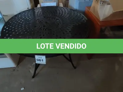 LOTE 061 - 01 MESA DE JARDIM. (NO ESTADO EM QUE SE ENCONTRA. SUJEITO A AVARIAS OCULTAS/VISÍVEIS.) BH1670H