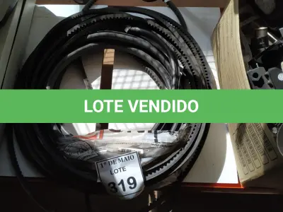 LOTE 319 - 01 LOTE COM CORREIAS E BORRACHAS. (NO ESTADO) ATENÇÃO! FAZER A VISITAÇÃO ANTES DE ARREMATAR, NÃO SABEMOS SE FUNCIONA. LEILÃO NÃO TEM GARANTIA E NEM DEVOLUÇÃO, SUJEITO A POSSÍVEIS AVARIAS VISÍVEIS/OCULTAS E/OU AUSÊNCIA DE COMPONENTES.