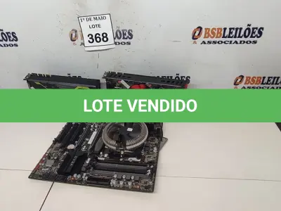 LOTE 368 - 01 PLACA MÃE I5 E 02 PLACAS DE VÍDEOS COM AVARIAS. (NO ESTADO) ATENÇÃO! FAZER A VISITAÇÃO ANTES DE ARREMATAR, NÃO SABEMOS SE FUNCIONA. LEILÃO NÃO TEM GARANTIA E NEM DEVOLUÇÃO, SUJEITO A POSSÍVEIS AVARIAS VISÍVEIS/OCULTAS E/OU AUSÊNCIA DE COMPONENTES.