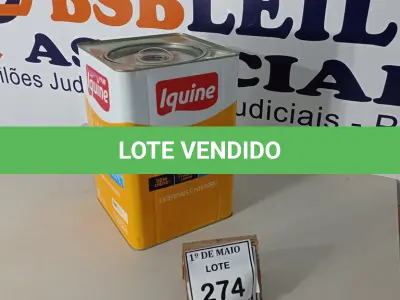 LOTE 274 - 01 LATA DE TINTA INTERIOR/EXTERIOR LIMPA FACIL DE 16/18L COR BASE C BRANCO MARCA IQUINE. (NOVO) (NO ESTADO) ATENÇÃO! FAZER A VISITAÇÃO ANTES DE ARREMATAR, NÃO SABEMOS SE FUNCIONA. LEILÃO NÃO TEM GARANTIA E NEM DEVOLUÇÃO, SUJEITO A POSSÍVEIS AVARIAS VISÍVEIS/OCULTAS E/OU AUSÊNCIA DE COMPONENTES.