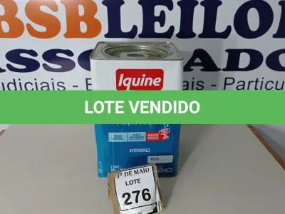 LOTE 276 - 01 LATA DE TINTA PARA INTERIORES DE 16/18 BRANCO BASE P MARCA IQUINE DIATEX. (NOVO) (NO ESTADO) ATENÇÃO! FAZER A VISITAÇÃO ANTES DE ARREMATAR, NÃO SABEMOS SE FUNCIONA. LEILÃO NÃO TEM GARANTIA E NEM DEVOLUÇÃO, SUJEITO A POSSÍVEIS AVARIAS VISÍVEIS/OCULTAS E/OU AUSÊNCIA DE COMPONENTES.