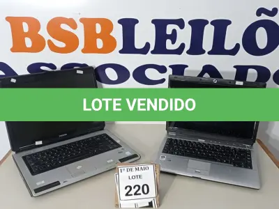 LOTE 220 - 02 NOTEBOOKS COM AVARIAS SEM FONTE, SENDO 01 TOSHIBA E 01 POSITIVO. (NO ESTADO) ATENÇÃO! FAZER A VISITAÇÃO ANTES DE ARREMATAR, NÃO SABEMOS SE FUNCIONA. LEILÃO NÃO TEM GARANTIA E NEM DEVOLUÇÃO, SUJEITO A POSSÍVEIS AVARIAS VISÍVEIS/OCULTAS E/OU AUSÊNCIA DE COMPONENTES.