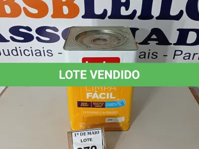 LOTE 272 - 01 LATA DE TINTA INTERIOR/EXTERIOR LIMPA FÁCIL DE 16/18L COR BASE C BRANCO MARCA IQUINE. (NOVO) (NO ESTADO) ATENÇÃO! FAZER A VISITAÇÃO ANTES DE ARREMATAR, NÃO SABEMOS SE FUNCIONA. LEILÃO NÃO TEM GARANTIA E NEM DEVOLUÇÃO, SUJEITO A POSSÍVEIS AVARIAS VISÍVEIS/OCULTAS E/OU AUSÊNCIA DE COMPONENTES.