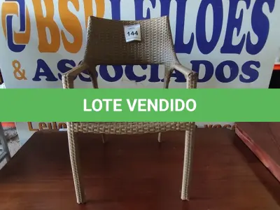 LOTE 144 - 01 CADEIRA DE JARDIM. (NO ESTADO EM QUE SE ENCONTRA. SUJEITO A AVARIAS OCULTAS/VISÍVEIS.) BH1539L