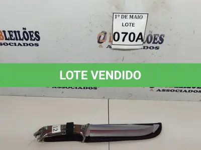 LOTE 070 - 01 FACA IMPORTADA AÇO INOXIDÁVEL CABO EM MADEIRA COM POMO CABEÇA DE ONÇA FULL TANG BAINHA DE NYLON TAMANHO TOTAL 34CM PESO 342G JÁ AFIADA  (NOVO) (NO ESTADO) ATENÇÃO! FAZER A VISITAÇÃO ANTES DE ARREMATAR, NÃO SABEMOS SE FUNCIONA. LEILÃO NÃO TEM GARANTIA E NEM DEVOLUÇÃO, SUJEITO A POSSÍVEIS AVARIAS VISÍVEIS/OCULTAS E/OU AUSÊNCIA DE COMPONENTES.     