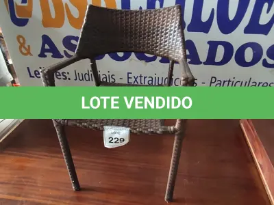 LOTE 229 - 01 CADEIRA DE JARDIM. (NO ESTADO EM QUE SE ENCONTRA. SUJEITO A AVARIAS OCULTAS/VISÍVEIS.) BH1551S