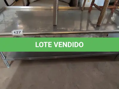 LOTE 127 - 01 BANCADA EM INOX. (NO ESTADO EM QUE SE ENCONTRA. SUJEITO A AVARIAS OCULTAS/VISÍVEIS.)