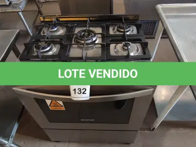 LOTE 132 - 01 FOGÃO BRASTEMP 5 BOCAS 220VOLTS. (NO ESTADO EM QUE SE ENCONTRA. SUJEITO A AVARIAS OCULTAS/VISÍVEIS.) BH1476B