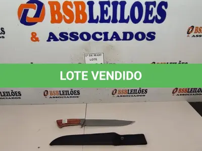 LOTE 300 - 01 FACA IMPORTADA AÇO INOXIDÁVEL CABO EM MADEIRA FULL TANG BAINHA DE NYLON TAMANHO TOTAL 38CM PESO 408G JÁ AFIADA  