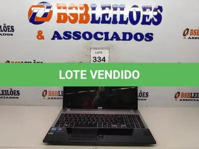 LOTE 334 - 01 LAPTOP ACER SEM STATE DCP DIP CONS FONTE. (NO ESTADO EM QUE SE ENCONTRA. SUJEITO A AVARIAS OCULTAS/VISÍVEIS.) AV9476U