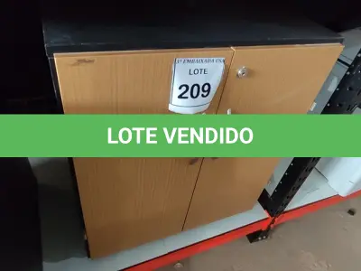 LOTE 209 - 01 ARMÁRIO EM MADEIRA 2 PORTAS BAIXO. (NO ESTADO EM QUE SE ENCONTRA. SUJEITO A AVARIAS OCULTAS/VISÍVEIS.)
