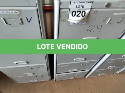 LOTE 020 - 01 ARQUIVO DE AÇO 04 GAVETAS. (NO ESTADO) ATENÇÃO! FAZER A VISITAÇÃO ANTES DE ARREMATAR, NÃO SABEMOS SE FUNCIONA, LEILÃO NÃO TEM GARANTIA E NEM DEVOLUÇÃO, SUJEITO A POSSÍVEIS AVARIAS VISÍVEIS/OCULTAS E/OU AUSÊNCIA DE COMPONENTES.