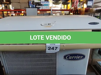 LOTE 247 - 01 CONDENSADORA DE AR 18000 BTU E 01 EVAPORADORA COM AVARIAS MARCA CARRIER. (NO ESTADO) ATENÇÃO! FAZER A VISITAÇÃO ANTES DE ARREMATAR, NÃO SABEMOS SE FUNCIONA, LEILÃO NÃO TEM GARANTIA E NEM DEVOLUÇÃO, SUJEITO A POSSÍVEIS AVARIAS VISÍVEIS/OCULTAS E/OU AUSÊNCIA DE COMPONENTES.