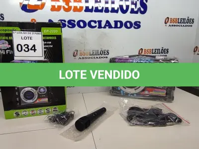 LOTE 034 - 01 CAIXA DE SOM ECOPOWER KARAOKÊ BLUETOOTH MODELO EP-2220 COM CONTROLE, CARREGADOR E MICROFONE COLORIDO. (NO ESTADO) ATENÇÃO! FAZER A VISITAÇÃO ANTES DE ARREMATAR, NÃO SABEMOS SE FUNCIONA, LEILÃO NÃO TEM GARANTIA E NEM DEVOLUÇÃO, SUJEITO A POSSÍVEIS AVARIAS VISÍVEIS/OCULTAS E/OU AUSÊNCIA DE COMPONENTES.